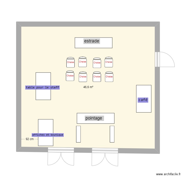 audrey. Plan de 1 pièce et 47 m2