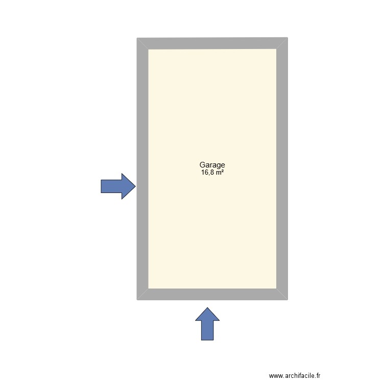 carport. Plan de 1 pièce et 17 m2