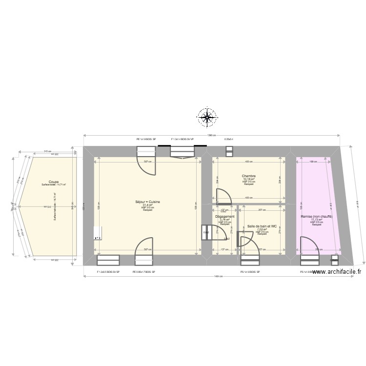 ML24016726. Plan de 5 pièces et 64 m2