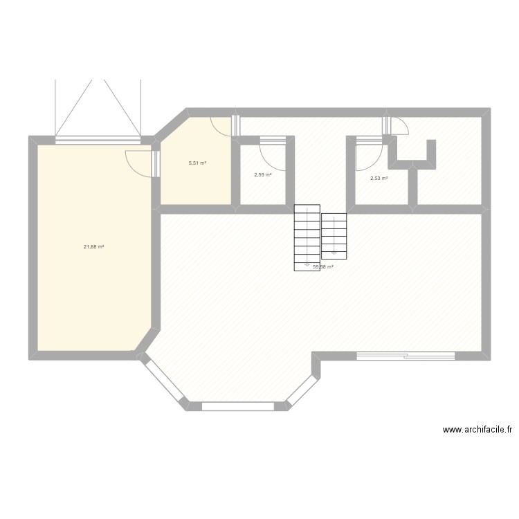 parvex. Plan de 5 pièces et 92 m2