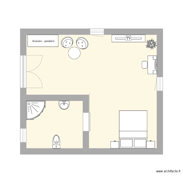 bhghcfgfrdf. Plan de 2 pièces et 27 m2