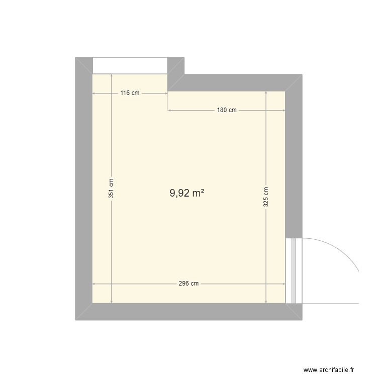 Veranda pour meuble. Plan de 1 pièce et 10 m2