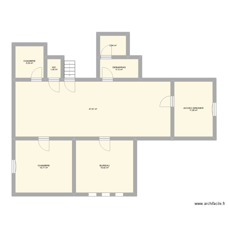 ETAGE TO COLLIN. Plan de 8 pièces et 107 m2