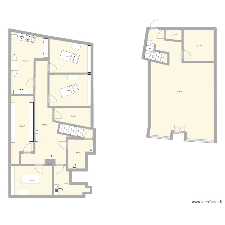 Yves Rocher. Plan de 14 pièces et 191 m2