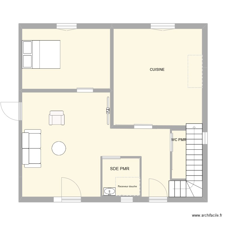 CHARPENTIER V.2. Plan de 4 pièces et 79 m2