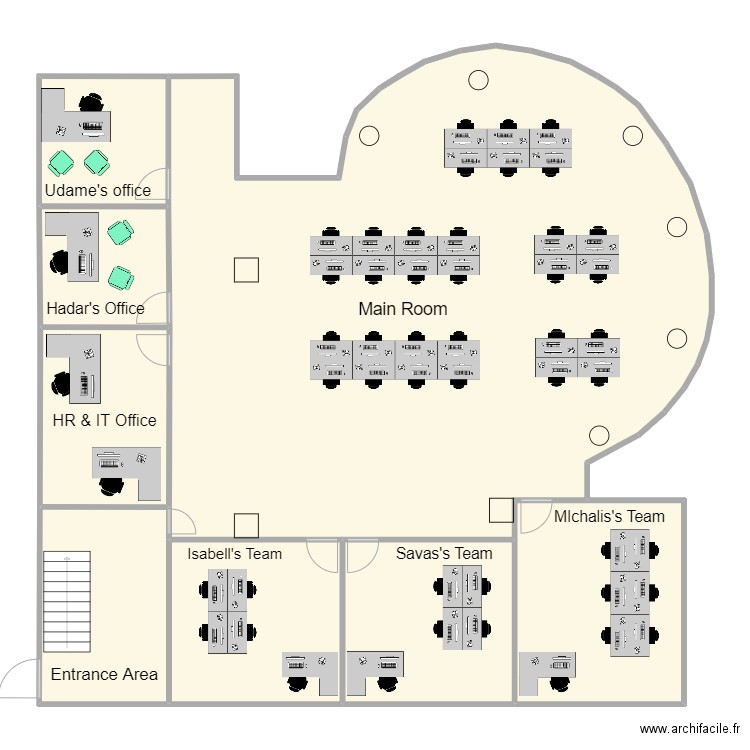 Developing Team . Plan de 8 pièces et 253 m2