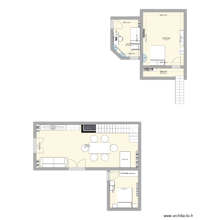 Maison Mesnil Saint Denis. Plan de 5 pièces et 78 m2