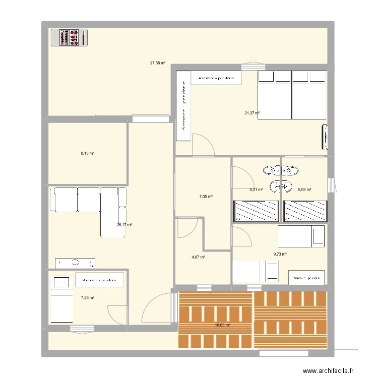 Talman. Plan de 11 pièces et 141 m2