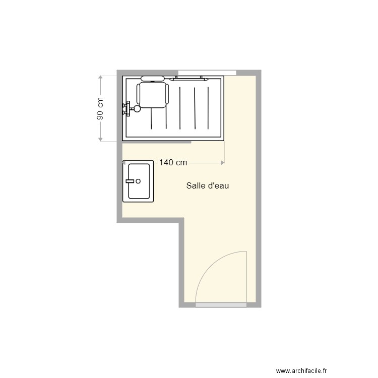 plan après travaux Ely. Plan de 1 pièce et 5 m2