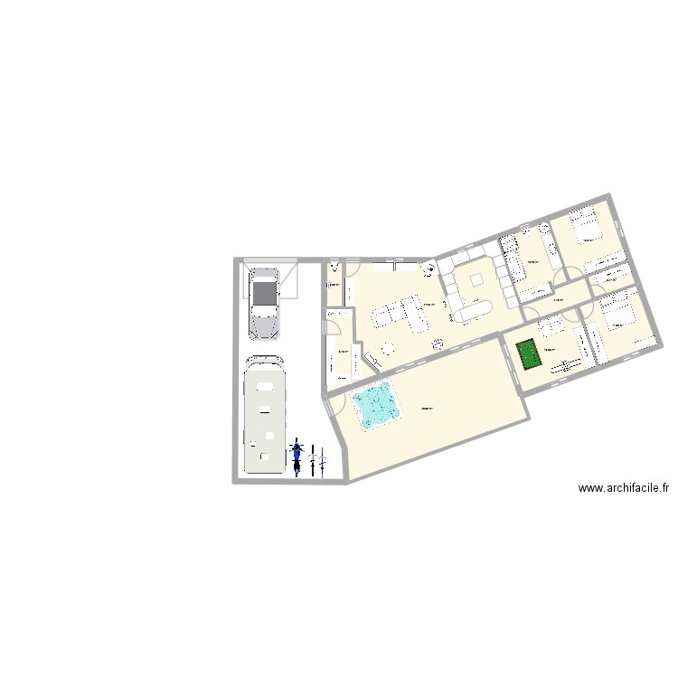 contour maison plus cotes exter 8. Plan de 10 pièces et 165 m2