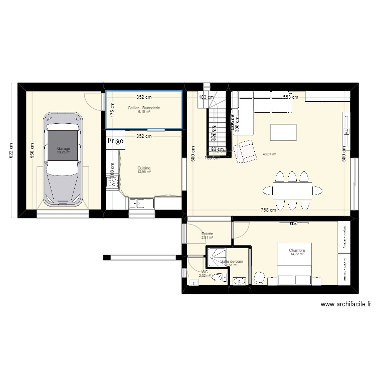 NEW HOME BAZ. Plan de 8 pièces et 104 m2