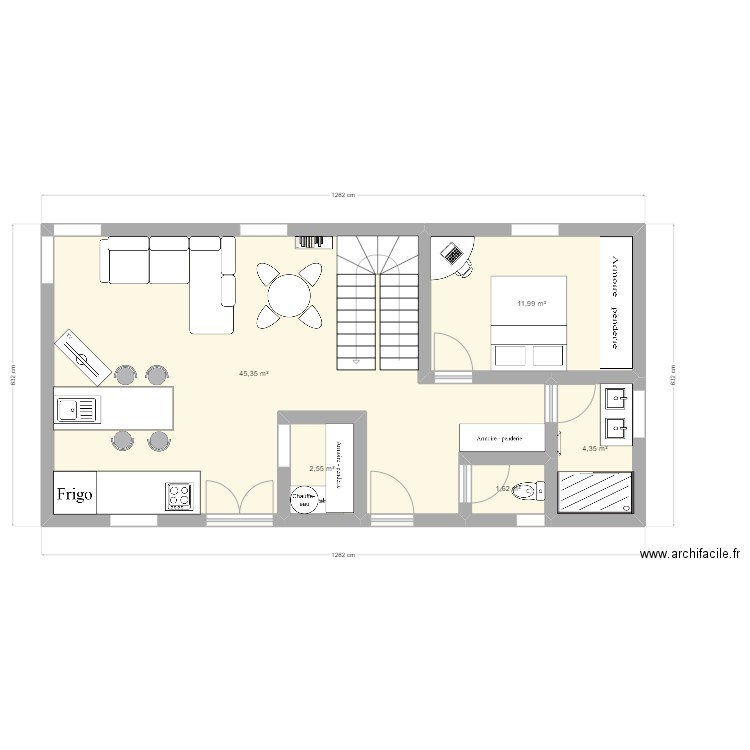 Test 3. Plan de 5 pièces et 66 m2