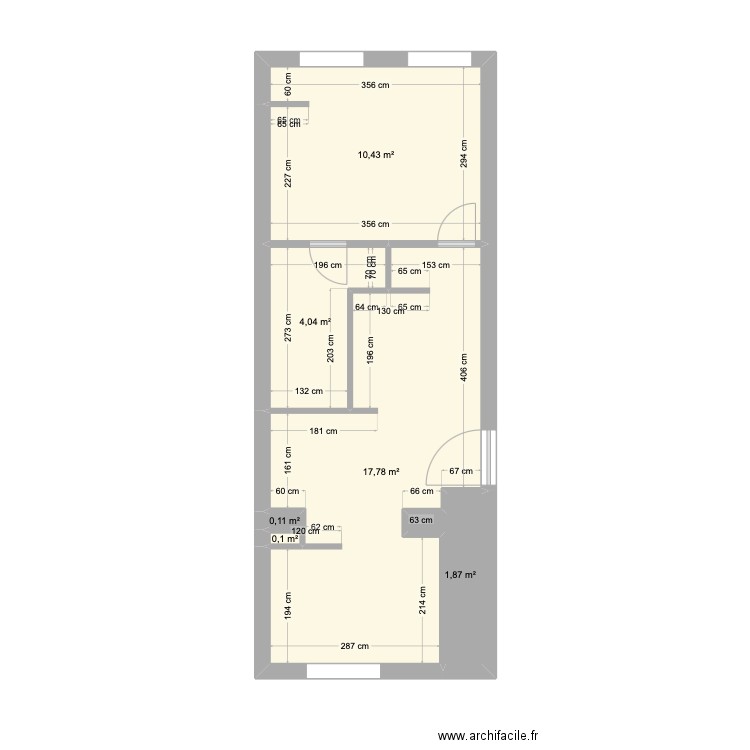 Tourcoing RdC v2. Plan de 6 pièces et 34 m2