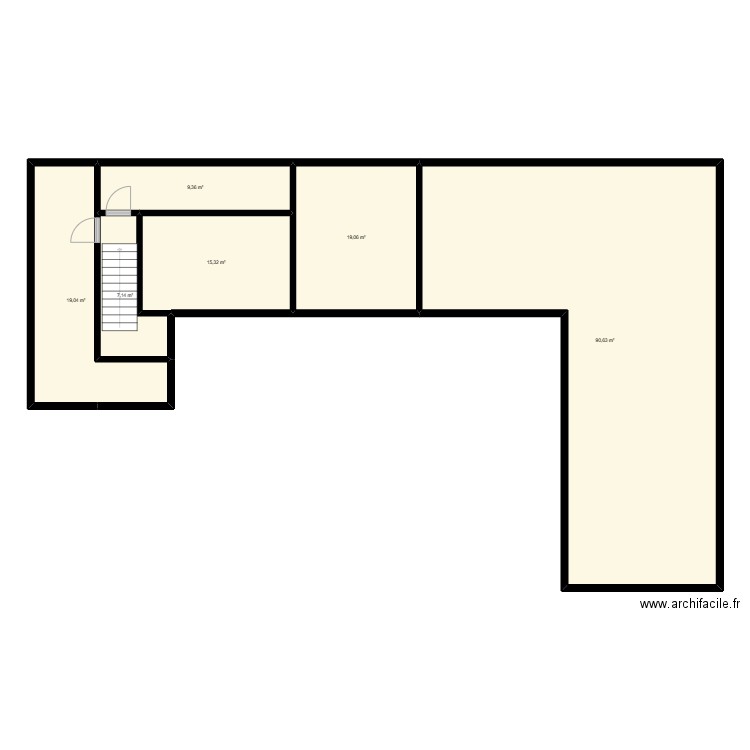 etage ancien. Plan de 6 pièces et 161 m2