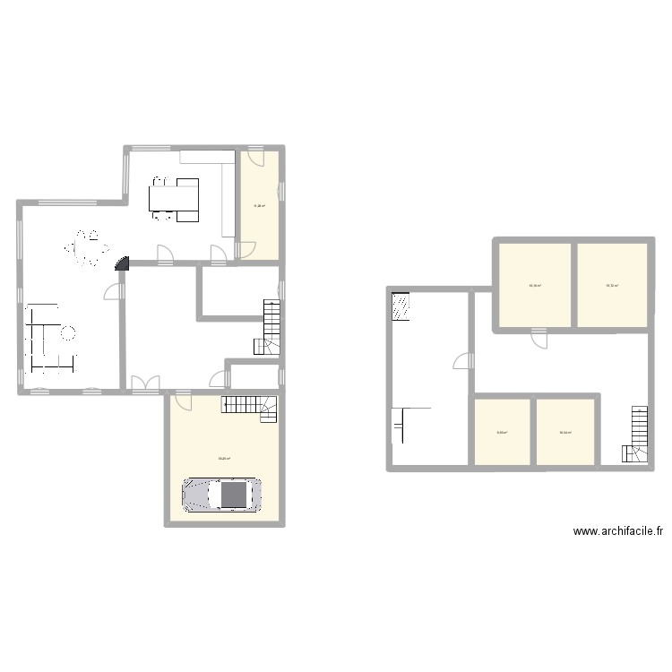 Maison 3. Plan de 6 pièces et 100 m2