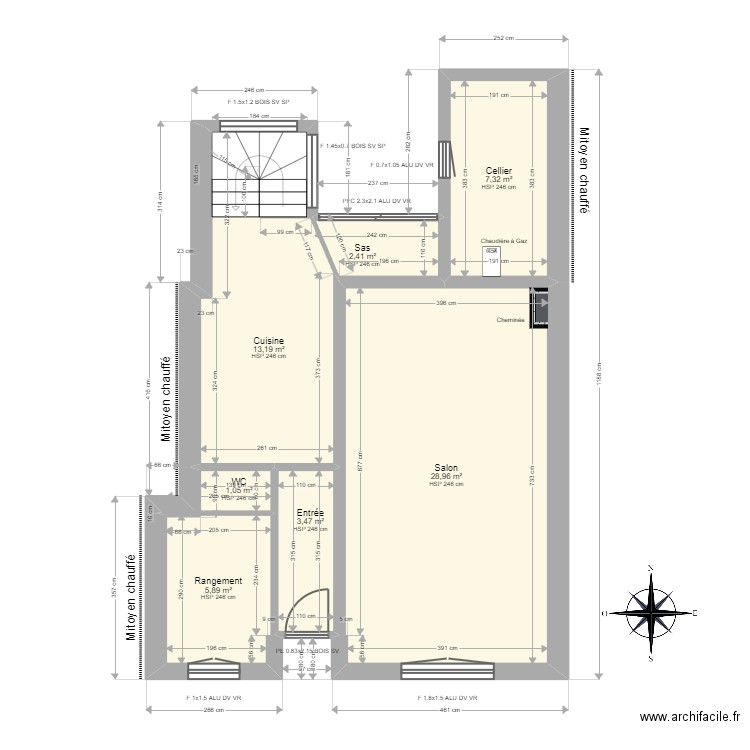 ML24011485. Plan de 22 pièces et 206 m2