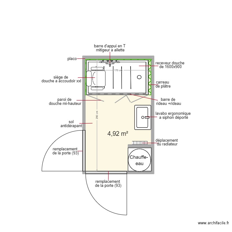 vacant1. Plan de 1 pièce et 5 m2