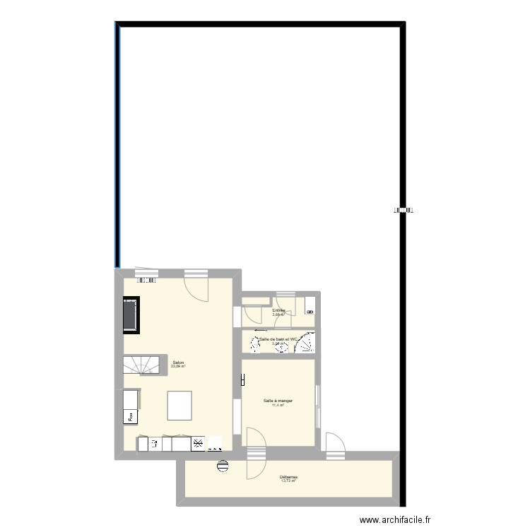 Plan maison Malaunay. Plan de 5 pièces et 65 m2