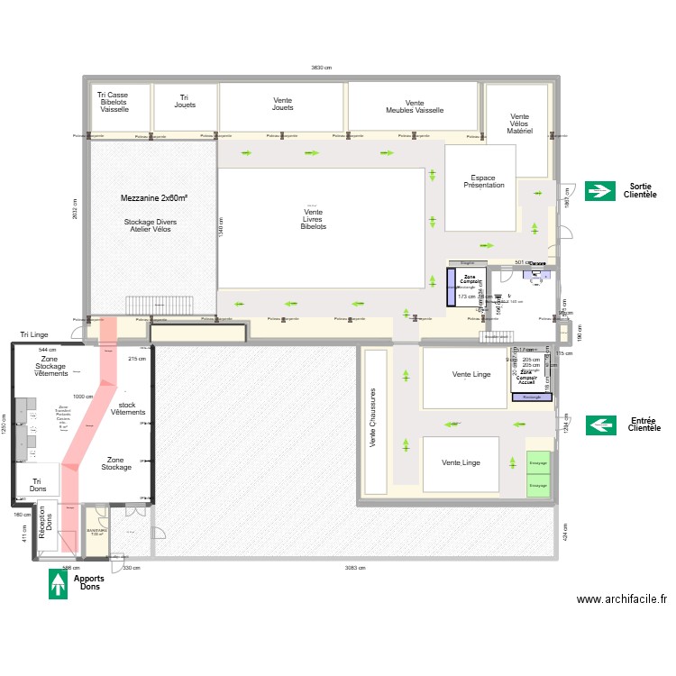 Implant MEZZANINE 2x60m² 20/01/2025. Plan de 8 pièces et 1452 m2