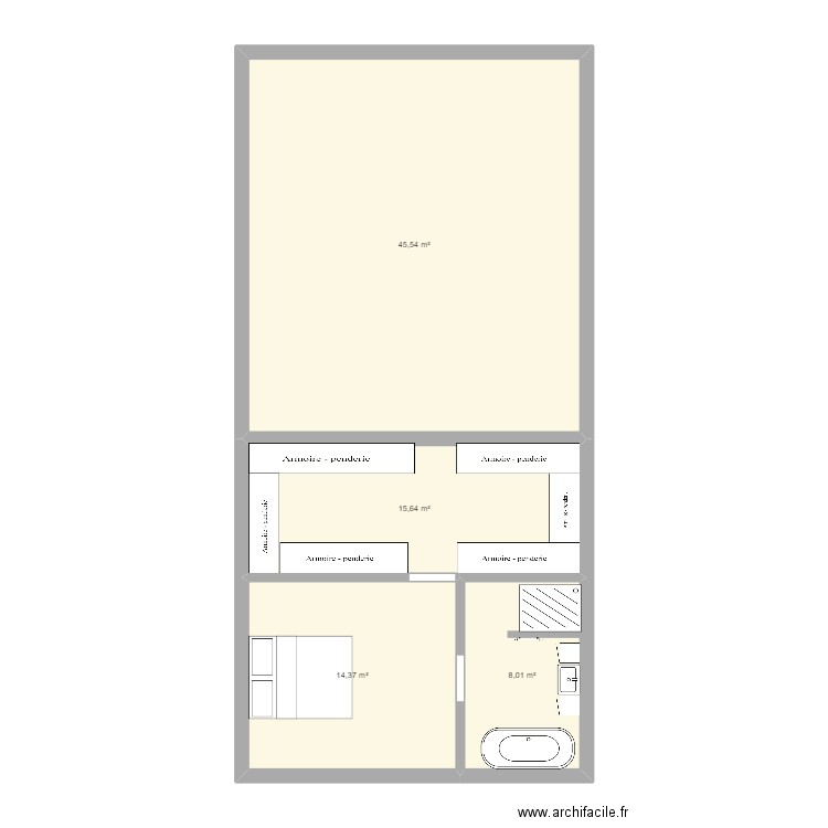 projet tremeven. Plan de 4 pièces et 84 m2