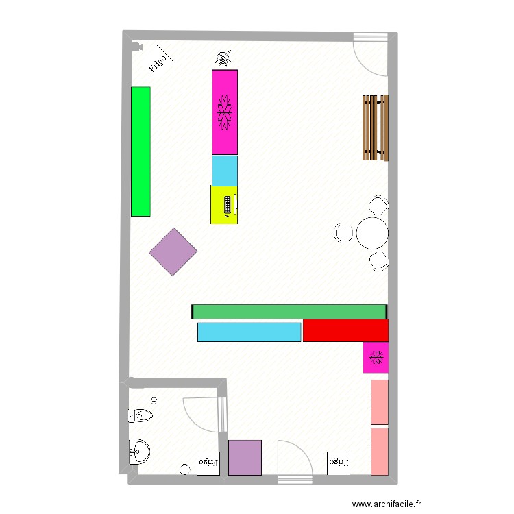 Plan magasin . Plan de 2 pièces et 92 m2