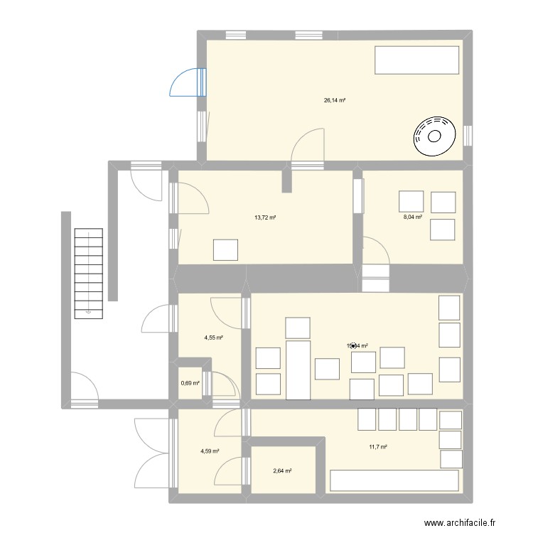 Munster. Plan de 9 pièces et 91 m2