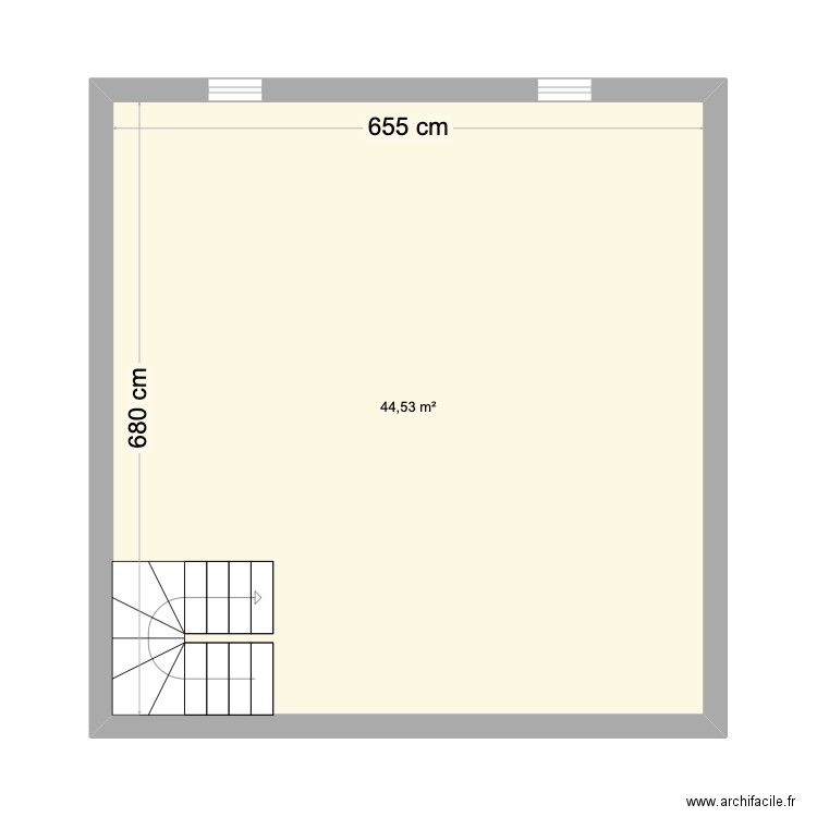 Chaumont grenier. Plan de 1 pièce et 45 m2