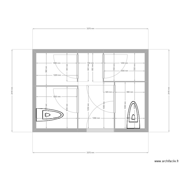 SANITAIRE 3EME GAUCHE AUTRE 2. Plan de 4 pièces et 7 m2