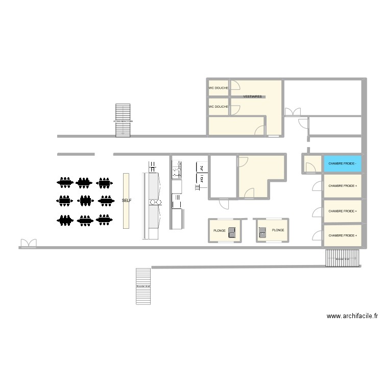 Alexis Cuisine. Plan de 12 pièces et 29 m2