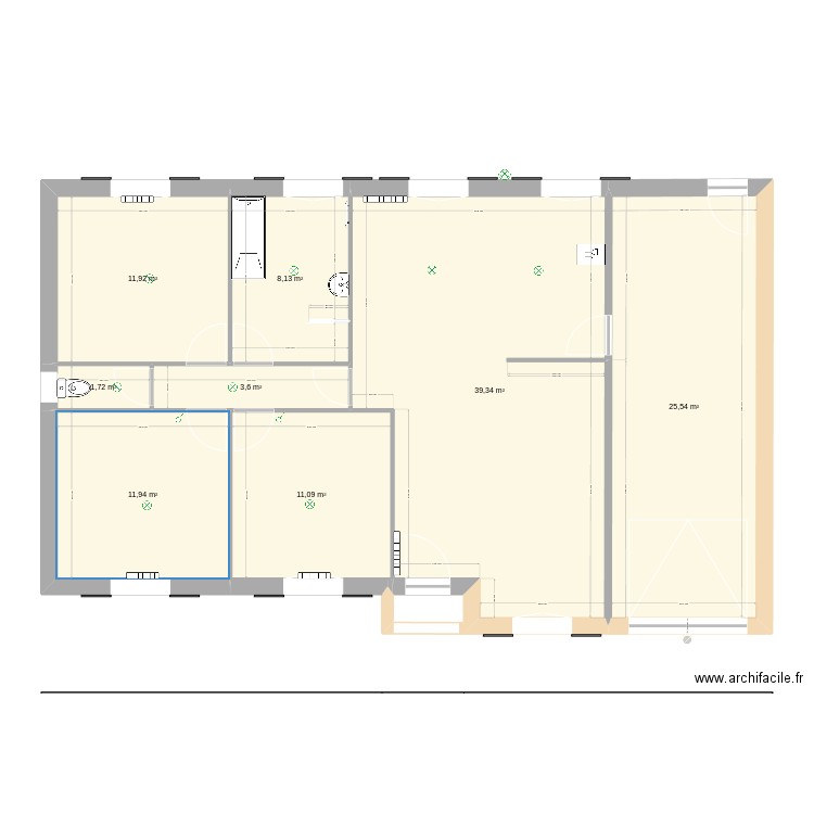 Flavignac - initial. Plan de 8 pièces et 113 m2