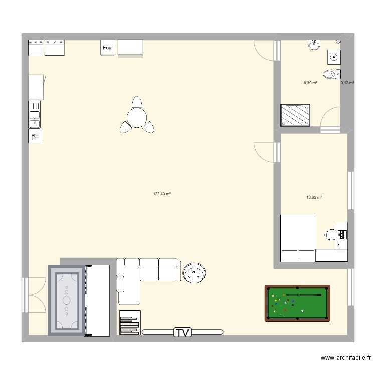 maison. Plan de 4 pièces et 145 m2