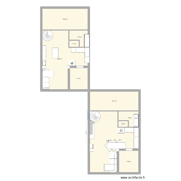 Plan test cuisine. Plan de 10 pièces et 126 m2