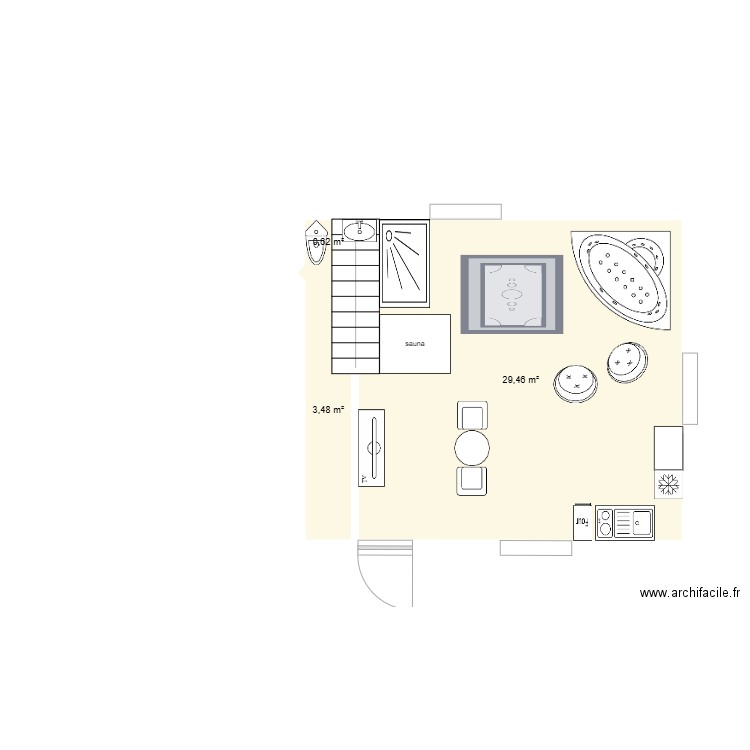 LR2 étage. Plan de 4 pièces et 68 m2