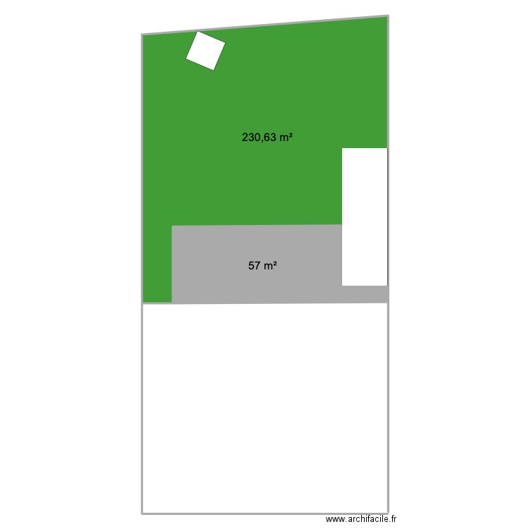 Jardin ROMAIN. Plan de 2 pièces et 288 m2