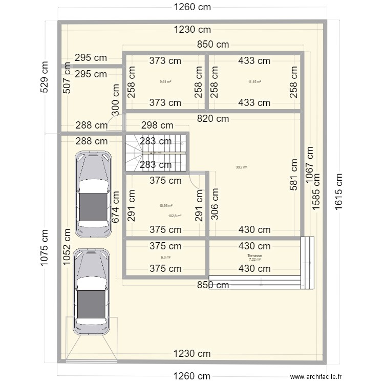 3Villas123. Plan de 8 pièces et 183 m2