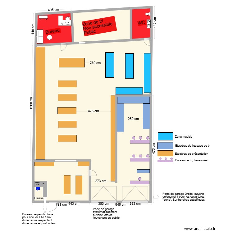 MARCEY LES GREVES AMENAGEMENT. Plan de 5 pièces et 397 m2