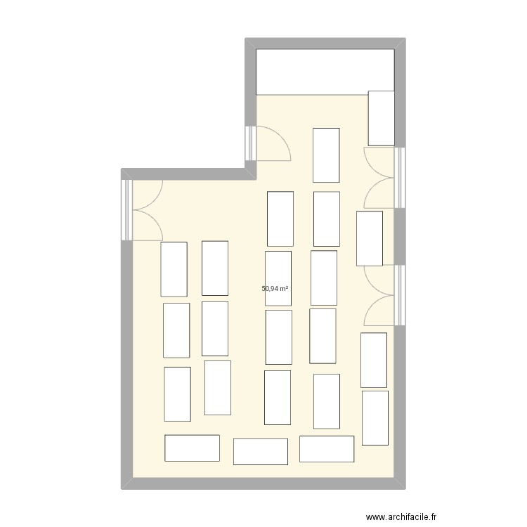 Valonia. Plan de 1 pièce et 51 m2