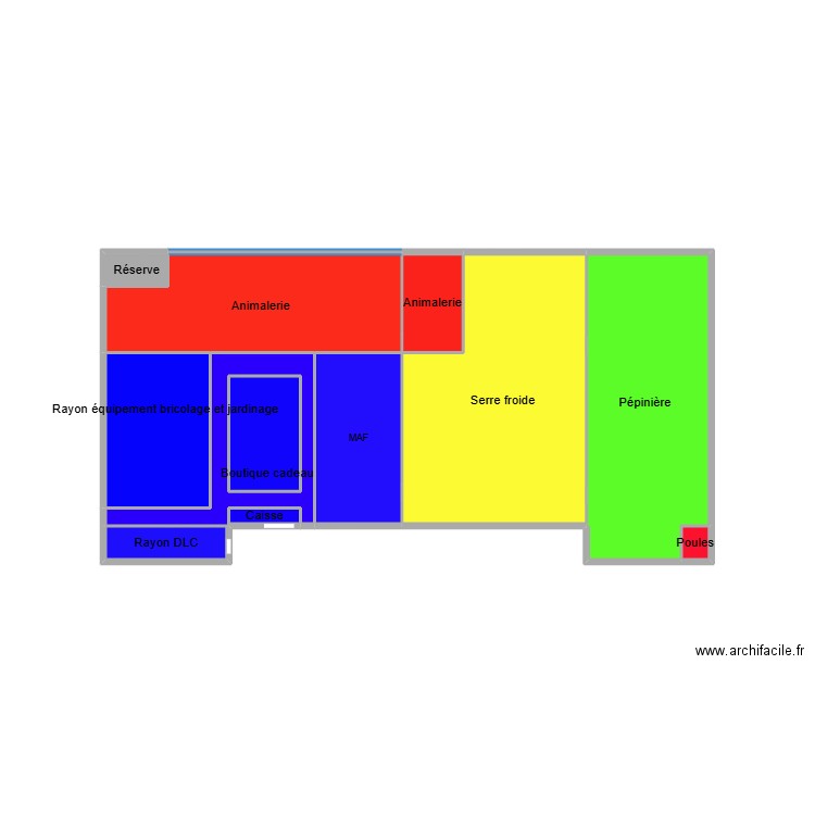 PLAN MAGASIN. Plan de 12 pièces et 16 m2