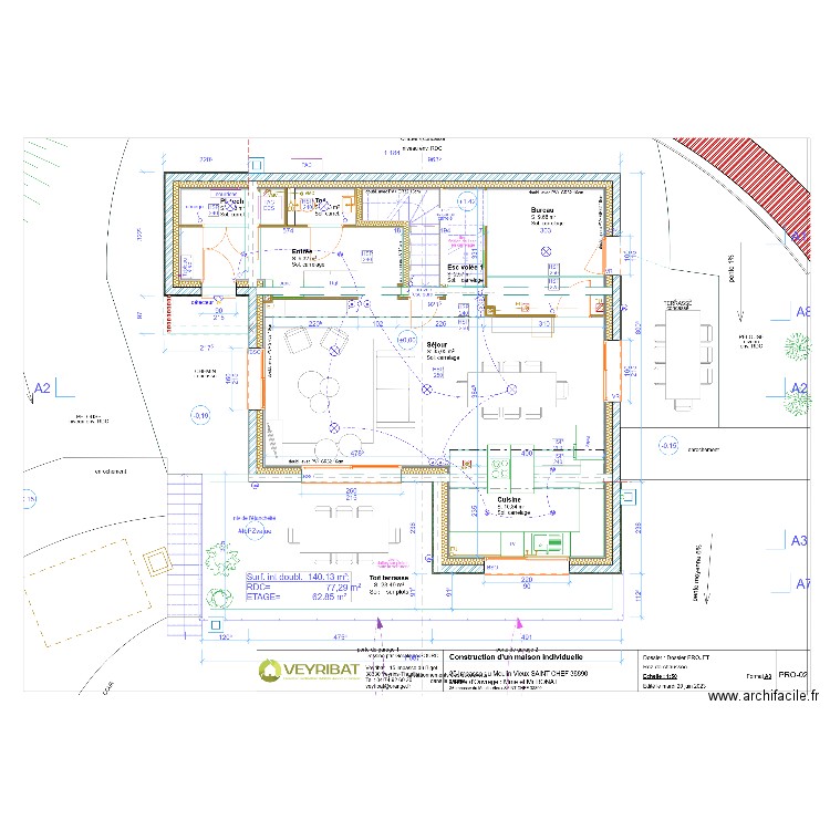 Plan RONAT RDC. Plan de 0 pièce et 0 m2