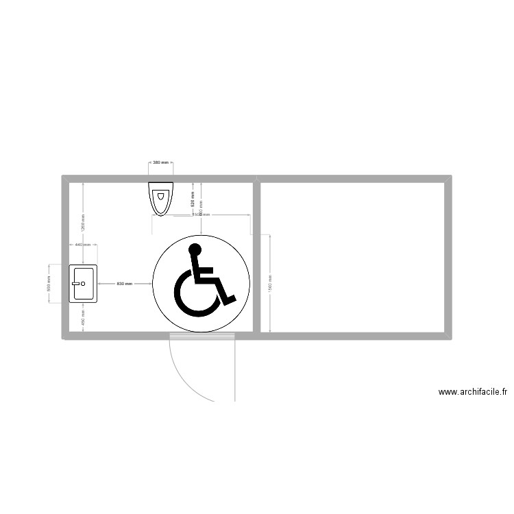 ponticelli. Plan de 1 pièce et 6 m2