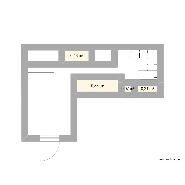 PLAN. Plan de 4 pièces et 2 m2