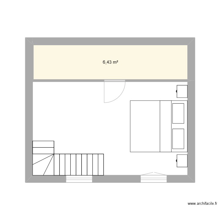 Plan Surélévation. Plan de 1 pièce et 6 m2