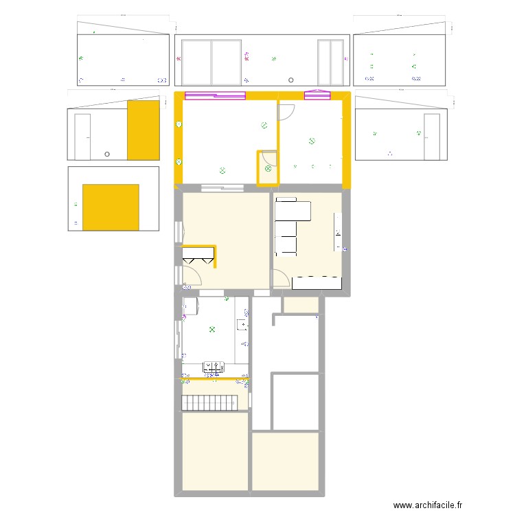 ExtensionMariePascalElecDessus. Plan de 7 pièces et 61 m2