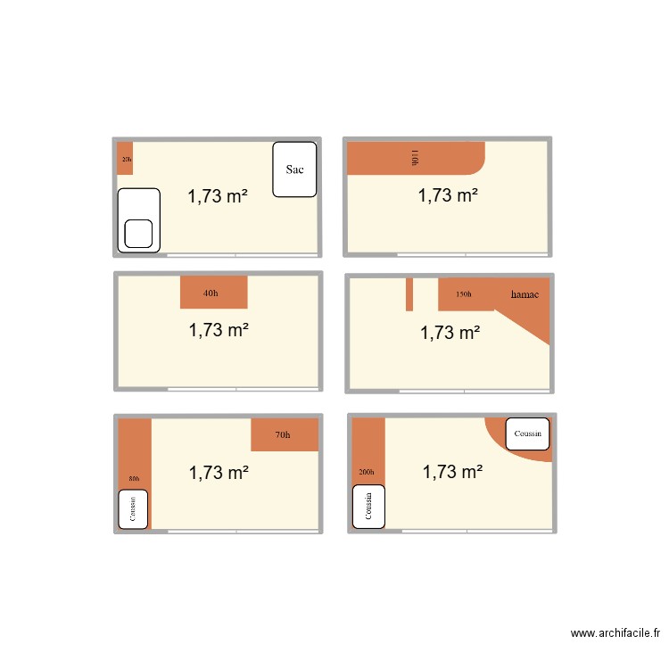 Box 2 chambre1. Plan de 6 pièces et 10 m2