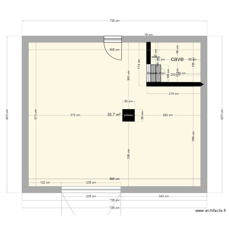 thierry garage. Plan de 1 pièce et 39 m2