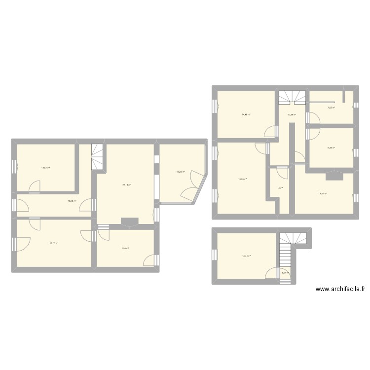 Maison Pommeraie. Plan de 15 pièces et 189 m2