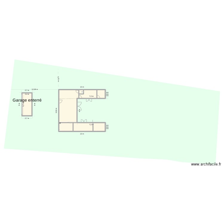 Fabien_ouvertures. Plan de 8 pièces et 90 m2