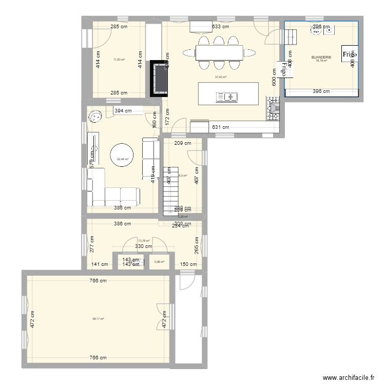 BLEHEN CUISINE n°4. Plan de 10 pièces et 149 m2