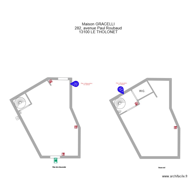 MAISON GRACELLI. Plan de 2 pièces et 57 m2