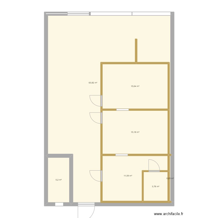 nouveau cabinet médical. Plan de 7 pièces et 115 m2